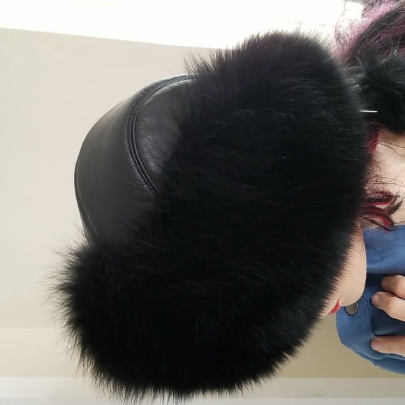 Genuine Fox Fur & leather hat - Picture 4 of 11